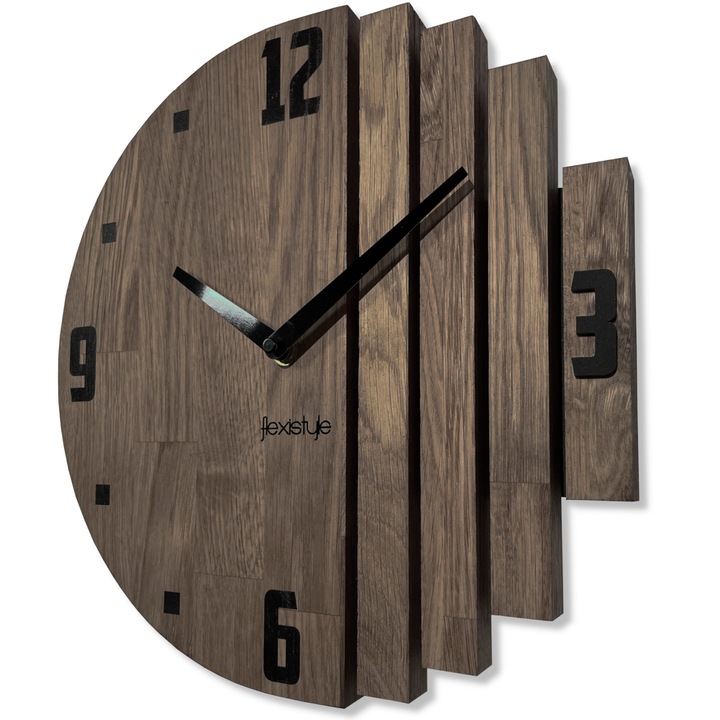 Asymetria falióra, FLEXISTYLE, 30 cm, természetes tölgy, barna színű, AA elemmel