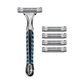 Aparat de ras Gillette Sensor Excel, set cu 5 wkladow, duble lame, microfibre, pentru o utilizare confortabila