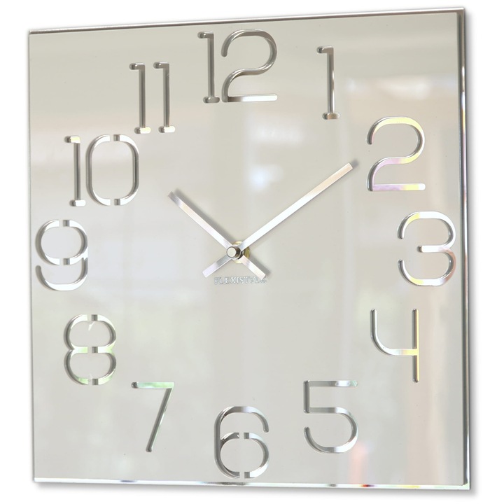 DIGIT falióra, 30x30cm, fehér, modern design, AA elemmel