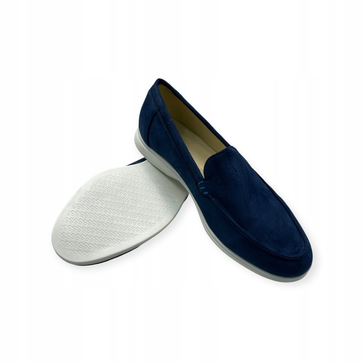 Мъжки мокасини, Old Money, велур, тъмносини