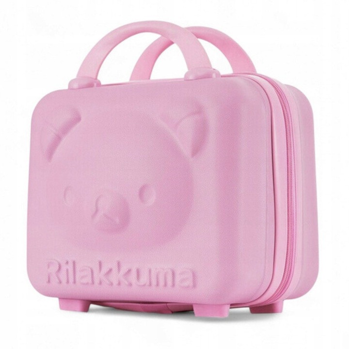 Mini valiza pentru copii, Ecarla, roz, 30x16x24cm, model ursulet