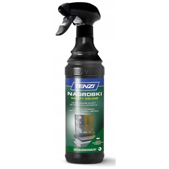 Detergent universal TENZI Nagrobki Naloty Verzi 0,6L, pentru curatarea mormintelor din granit, marmura, lastrico, piatra si beton