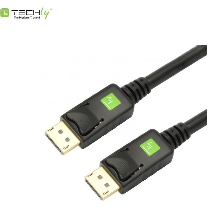 Techly DisplayPort kábel 10m, 4K, 10.2Gbps, fekete