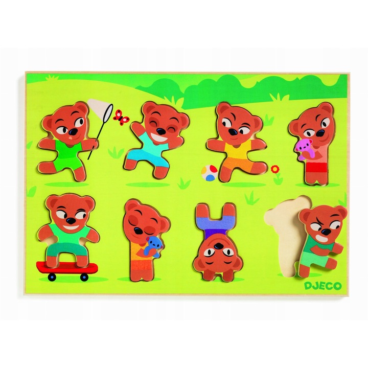 Puzzle Djeco din Lemn "Potriveste Ursuletul" - Dezvolta Abilitatile