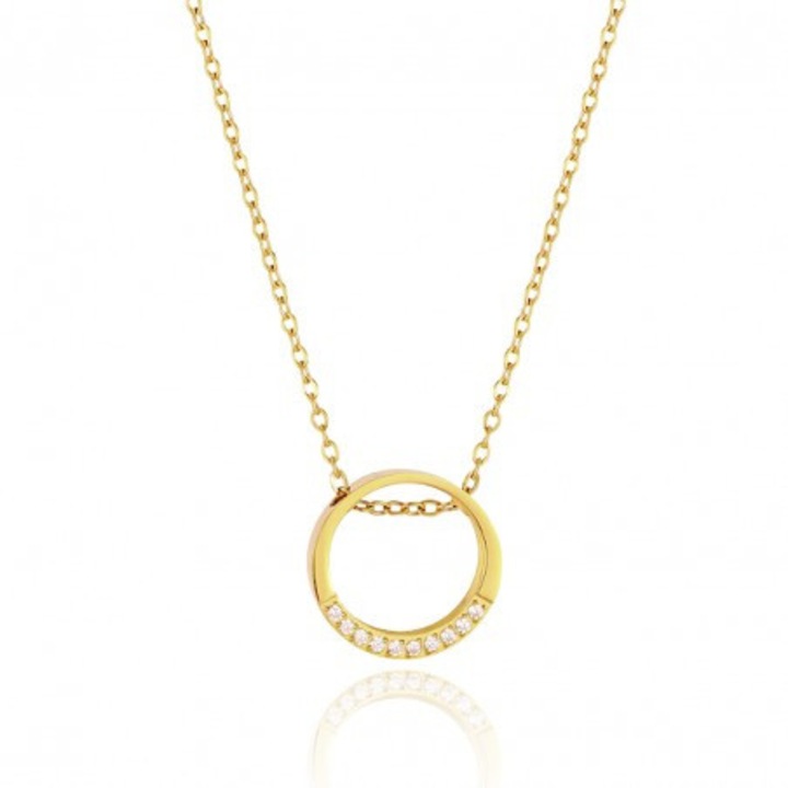 Colier dama, Ecarla, KOLO NST2150, inox, pozlatat, design minimalist, lungime ajustabila