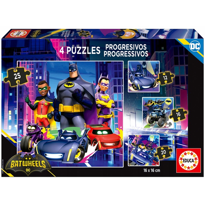 Puzzle Educa Batwheels DC Comics 12, 16, 20, 25 element