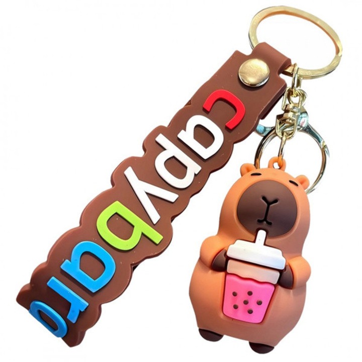 Breloc, capibara, Ecarla, design unic, multicolor