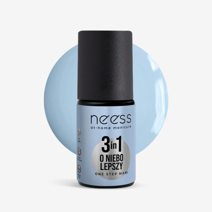 Oja Neess One Step Mani 3w1, 4ml, albastru