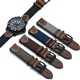 Curea ceas si smartwatch material textil dublat cu piele maro cu telescodwqfwqape quick release, 1