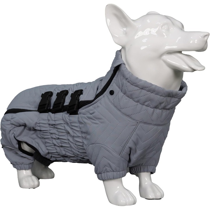 Jacheta pentru caini, Lovelonglong, impermeabila, captuseala din bumbac, 43-48cm lungime spate, 64-74cm circumferinta piept