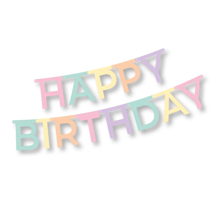 Хартиена гирлянда "Happy Birthday", Papstar, 1,8 м, 1 брой, многоцветна