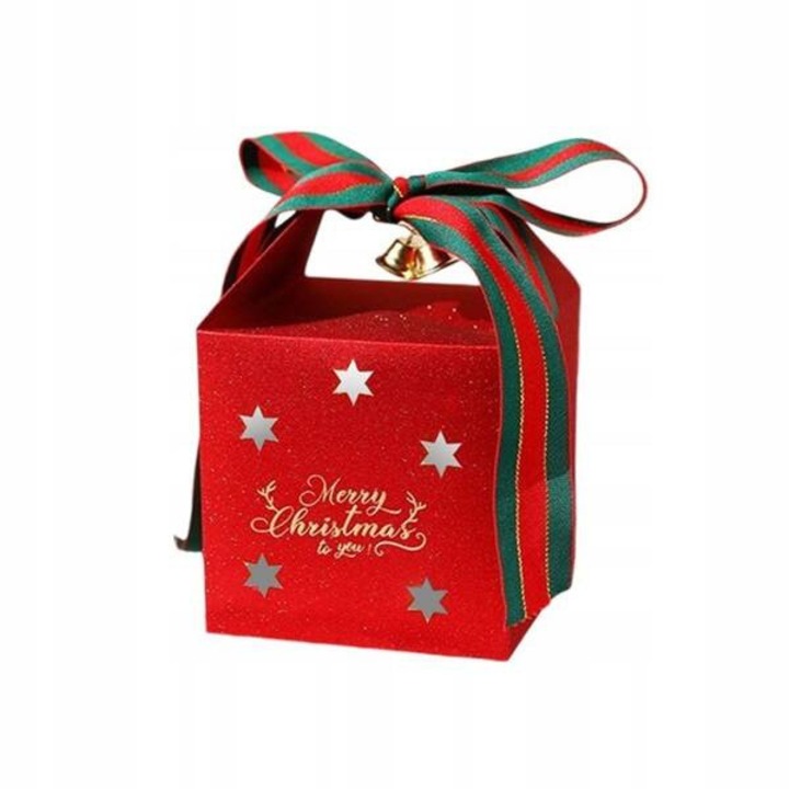 Toreba decorativa de Craciun ECARLA, 10x10x10cm, design festiv, calitate poloneza