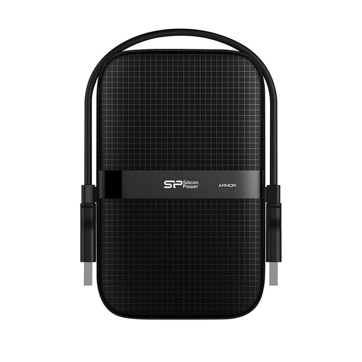 Външен твърд диск, Silicon Power, Armor A60 2TB, USB 3.2, черен, 2.5"