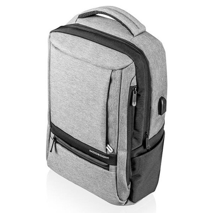 Laptop hátizsák 15.6'', Modecom, szürke-fekete, USB port, vízálló, 46x34x14cm