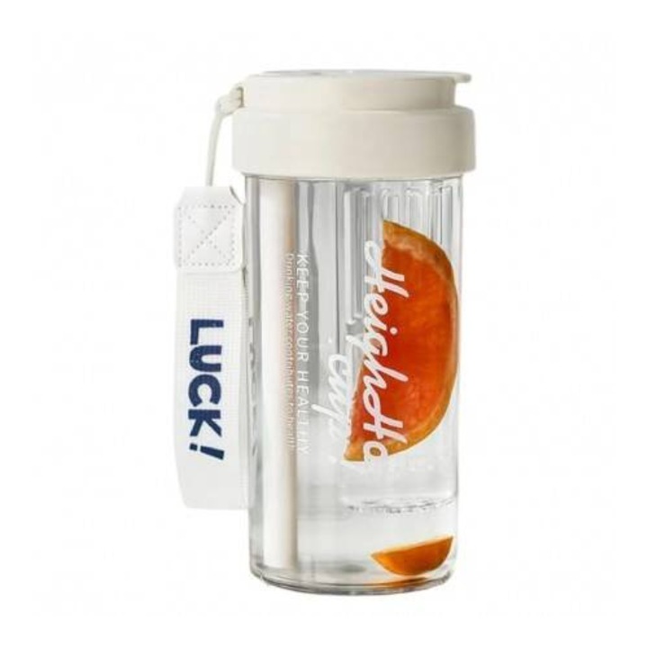 Бутилка за вода ECARLA, 600мл кремава