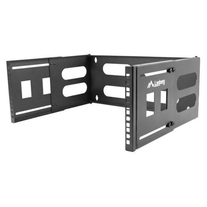 Lanberg 19" 4U fali rack szekrény, 497x400x240mm, fekete