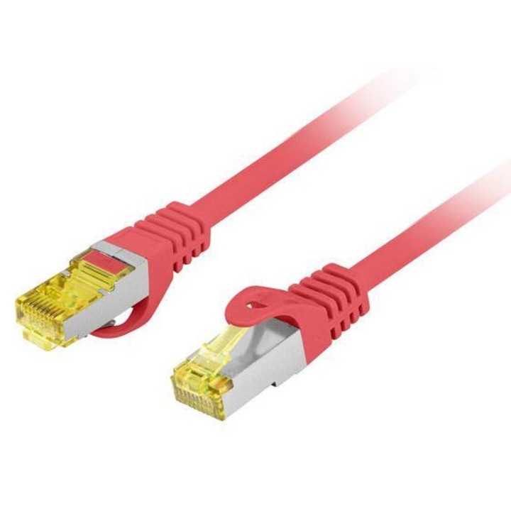 Cablupatchcord Lanberg, 6A S/FTP 0.5m rosu