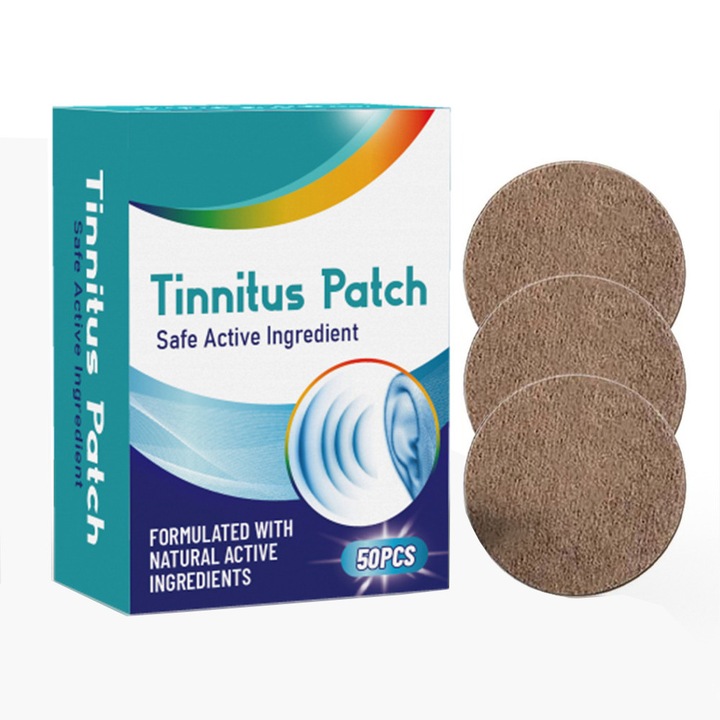 Set 50 plasturi pentru tinitus, LXNZUHN, pentru tinitus, zgomot si dificultati de auz, ingrijire punct de acupresura, 7x5x3.3cm, Maro