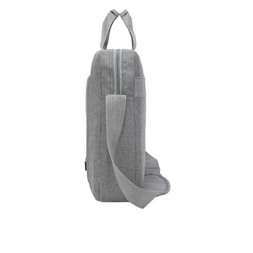 Geanta laptop, capacitate mare, 15.6 inch, gri, curea ajustabila