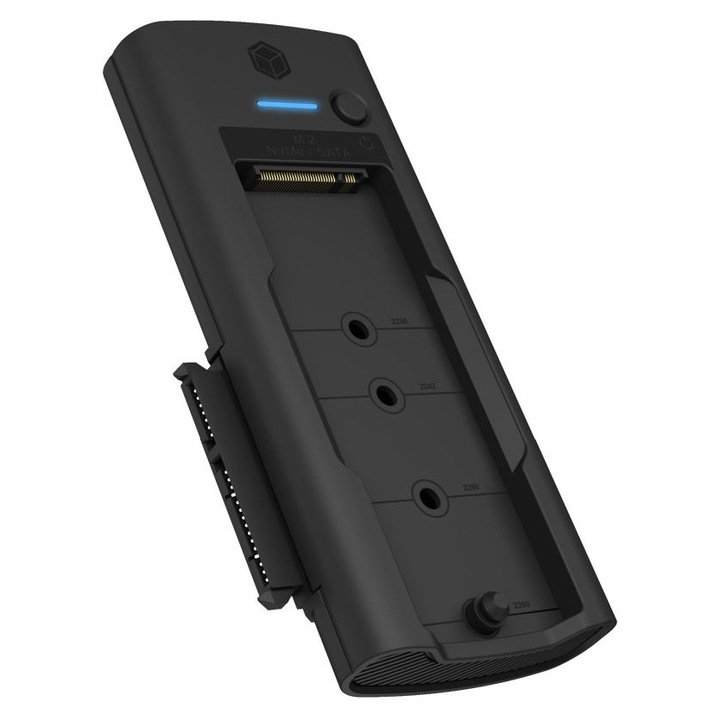 Statie de docking Raidsonic IB-180MS-C31 pentru SSD M.2 NVMe si SATA, 10Gbs, negru, 2,5"/3,5"