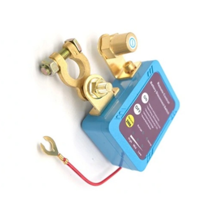 Autó akkumulátor megszakító távirányítóval, 12V/24V, Kisülésvédelem, 240A, Királykék, AjieQaQ