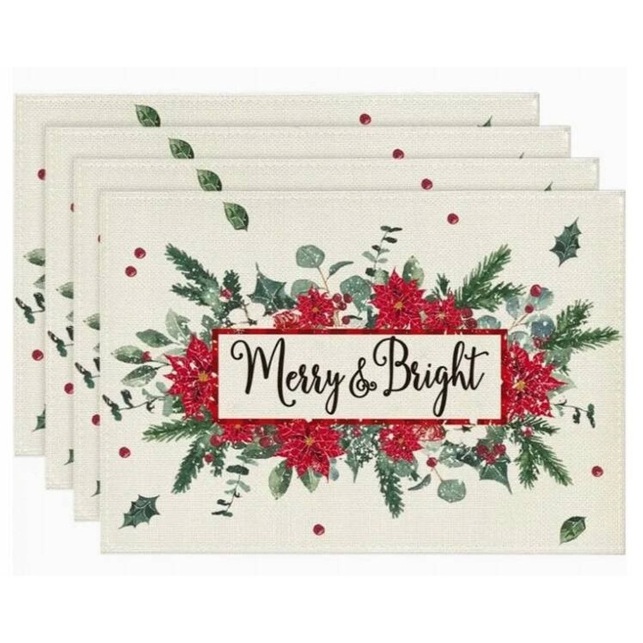 Set de 2 servete si naproane ECARLA, multicolor, 30x45cm