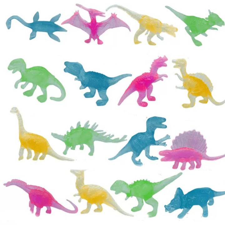 Комплект 32 Фигурки Динозаври Светещи, 16 Вида, Цветни, 2 инча