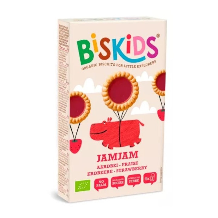 Biscuiti JAM JAM cu capsuni ECO 100 g Belkorn