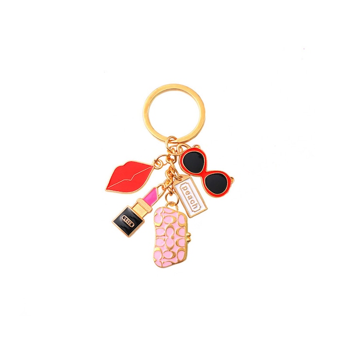 Set de doua brelocuri diferite, brelocuri elegante si dragute pentru femei, breloc pentru cheile auto