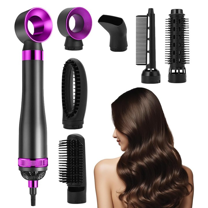 Сешоар XONGSOR, 1000W, комплект 6 аксесоара, 3 степени на температура, йонна технология, ергономичен дизайн, преносим