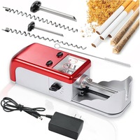 Aparat Masina de injectat tutun electrica, Reglarea celor 5 viteze, Electric Profesional de Facut Tigari, 3 dimensiuni tuburi metalice (8mm, 6.5mm, 5.5mm), Design Ergonomic, Accesorii Incluse, Compact, Rosu