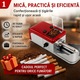 Aparat Masina de injectat tutun electrica, Reglarea celor 5 viteze, Electric Profesional de Facut Tigari, 3 dimensiuni tuburi metalice (8mm, 6.5mm, 5.5mm), Design Ergonomic, Accesorii Incluse, Compact, Rosu
