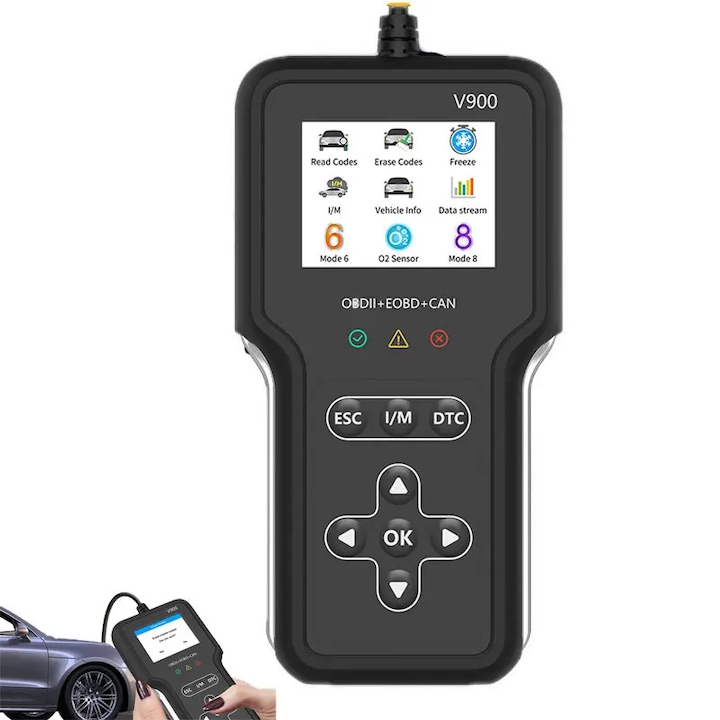 Autódiagnosztikai teszter, Garsonal ®, OBD2, többmárkás, 9 hüvelykes, AutoVIN többmárkás felismerés, 40 000+ hibakód megoldás, többnyelvű felület, fekete