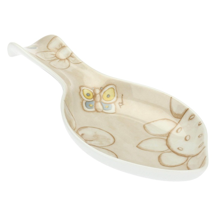 Polonic Thun decorat cu fluturi și flori, portelan, 23x12x3cm