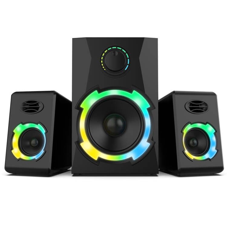 Boxe PC 2.1 Orow cu Subwoofer, RGB 40W, Iluminare LED, Porturi USB/Tf ...