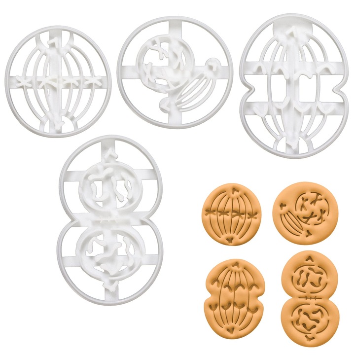 Set 4 forme de biscuiți, Bakerlogy, plastic, metafaza, anafaza, profaza, telofaza