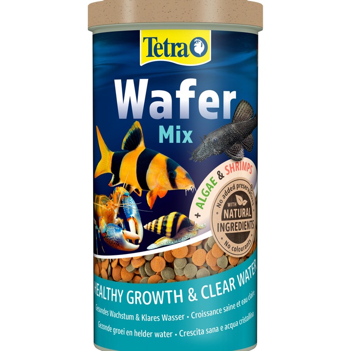 Храна за риби Tetra Wafer Mix, гранули, 1л, за дънни риби и раци