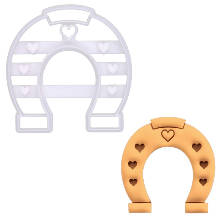 Forma de Biscuiti Bakerlogy Potcoava, set petreceri, relief inima, dimensiune nedefinită