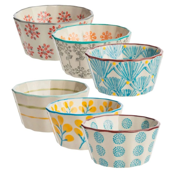 Forme colorate din gresie pentru briose, Tranquillo, ceramica, multicolor, 8x8x4 cm