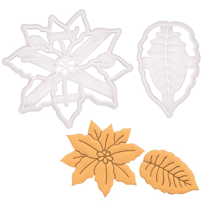 Set forme de biscuiți Poinsettia, bakerlogy, 2 bucăți, plastic
