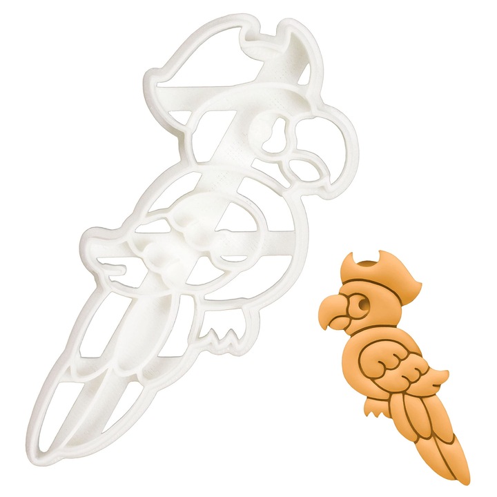 Forma de Biscuiti Pirat cu Papagal, Multicolor, 1 Bucata