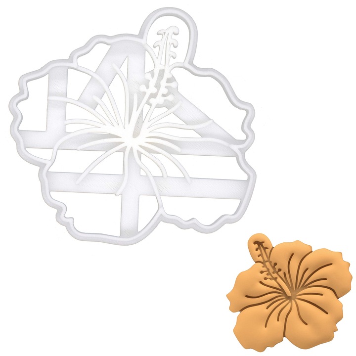 Formă de biscuiți Hibiscus, Bakerlogy, silicon, roz, 1 bucată