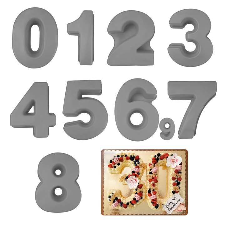 Set de forme pentru tort MytaYt, 9 piese, silicon, 25cm