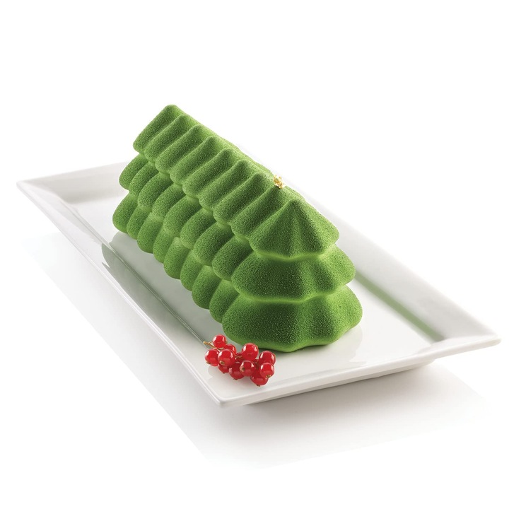 Forma De Tort Din Silicon Silikomart Buche Sapin, Antiaderenta, 250x89x87mm, 1 Buc