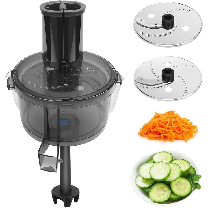Tocator electric de legume GEERYZHE, din oțel inoxidabil și ABS, set accesorii pentru robot de bucătărie