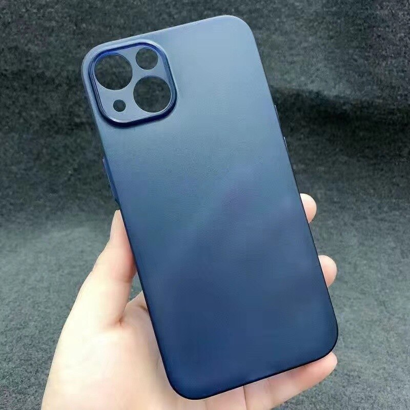 Set 2 Husa pentru iPhone 16 Pro Max, PsAyl®, Ultrasubtire, TPU, Mata, anti-amprente, 0.3mm, Frosted, Albastru inchis