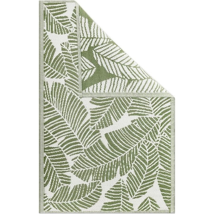 Covor pentru exterior JEMIDI, 120x180cm, polipropilena, rezistent la intemperii, usor de curatat, pentru balcon/terasa, Verde