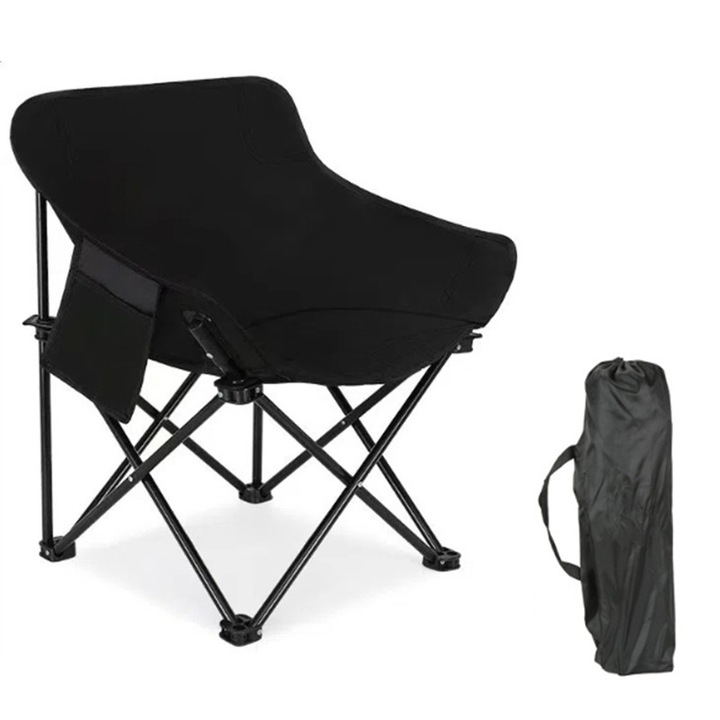 Scaun de camping pliabil si portabil, Qurevo® potrivit pentru pescuit, drumetii, picnicuri, camping, activitati pe plaja etc. Scaun de camping ultrausor si portabil cu geanta de depozitare, 50x60x68cm