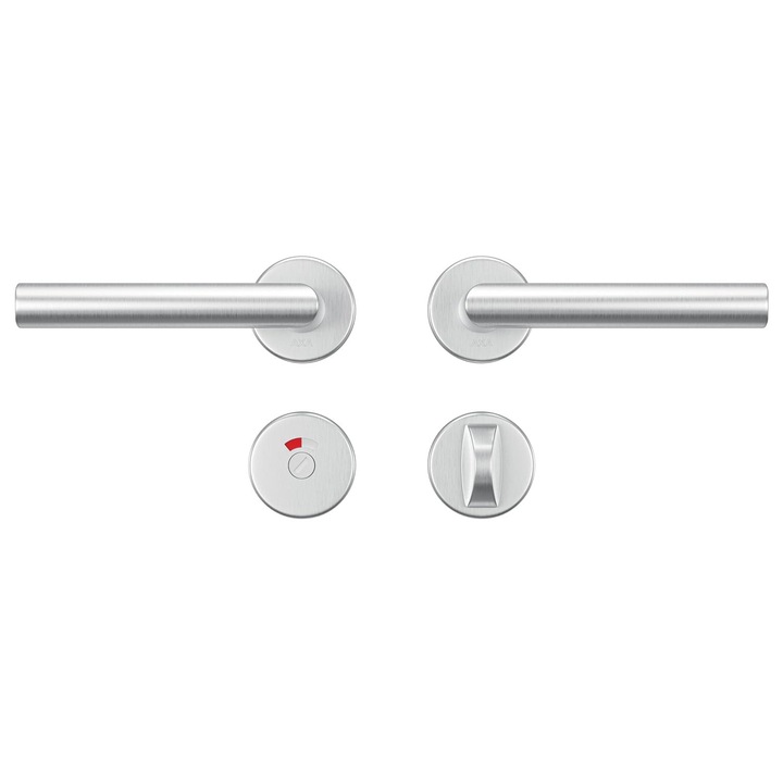 Set feronerie ușă AXA Klik Milan, manere ușă interior cu rozete, aluminiu, pentru toaletă și baie