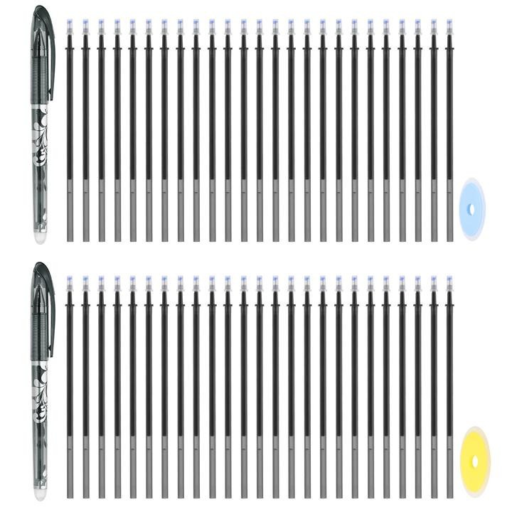 2 db Gél toll radírral, 50 utántöltővel és 2 radírral, fekete tinta, 0.5 mm